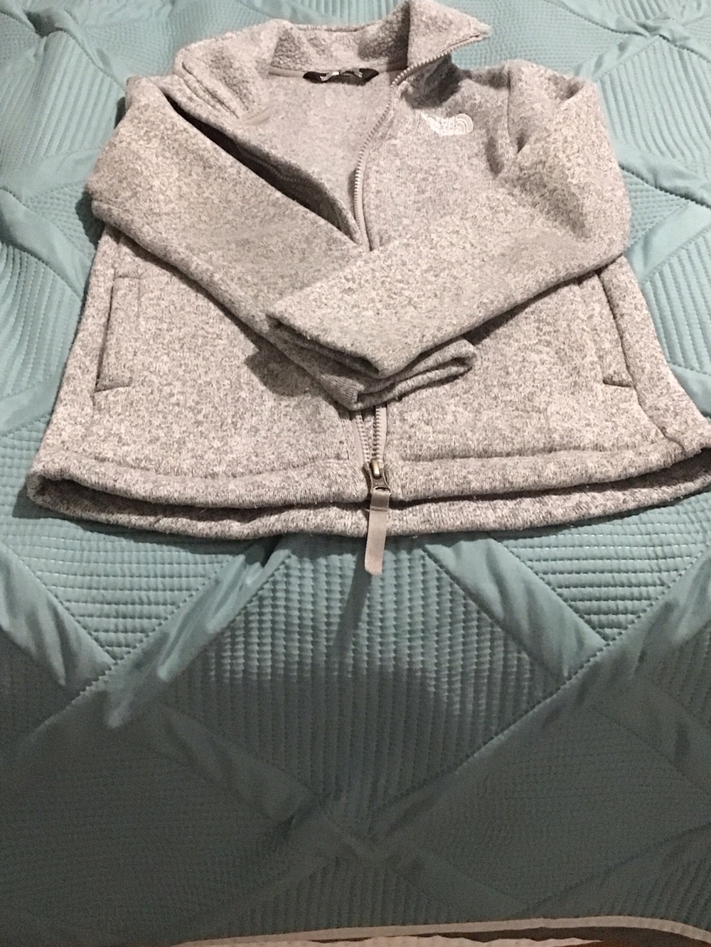 The North Face Women’s Light Gray Teddy Fleece Jacket